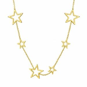 Gold Star Necklace 16” Dainty Celestial Chain Gold Plated Stainless Steel